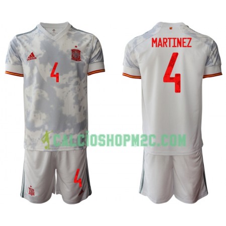 Spagna Inigo Martinez 4 Bambino Maglia Trasferta Euro 2020 Manica Corta (+ Pantaloncini)